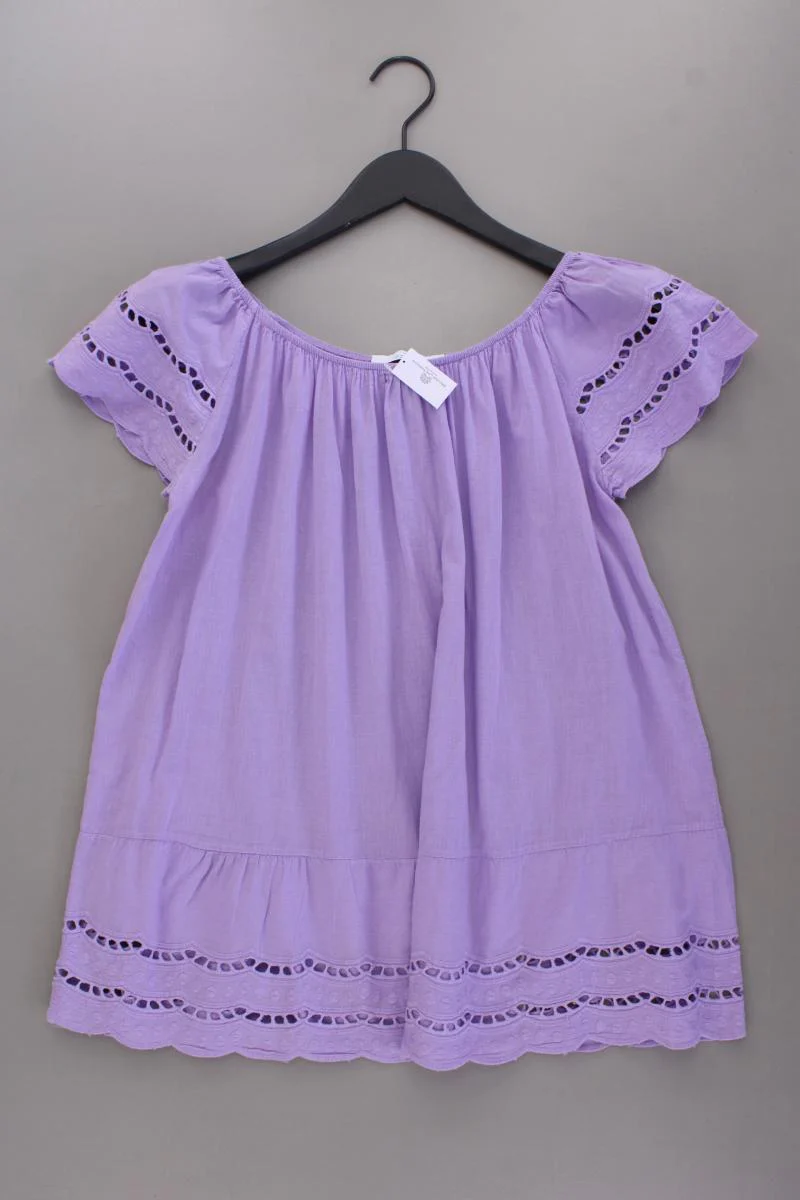 CAROLINA CAVOUR Kurzarmbluse Gr. XL lila aus Baumwolle