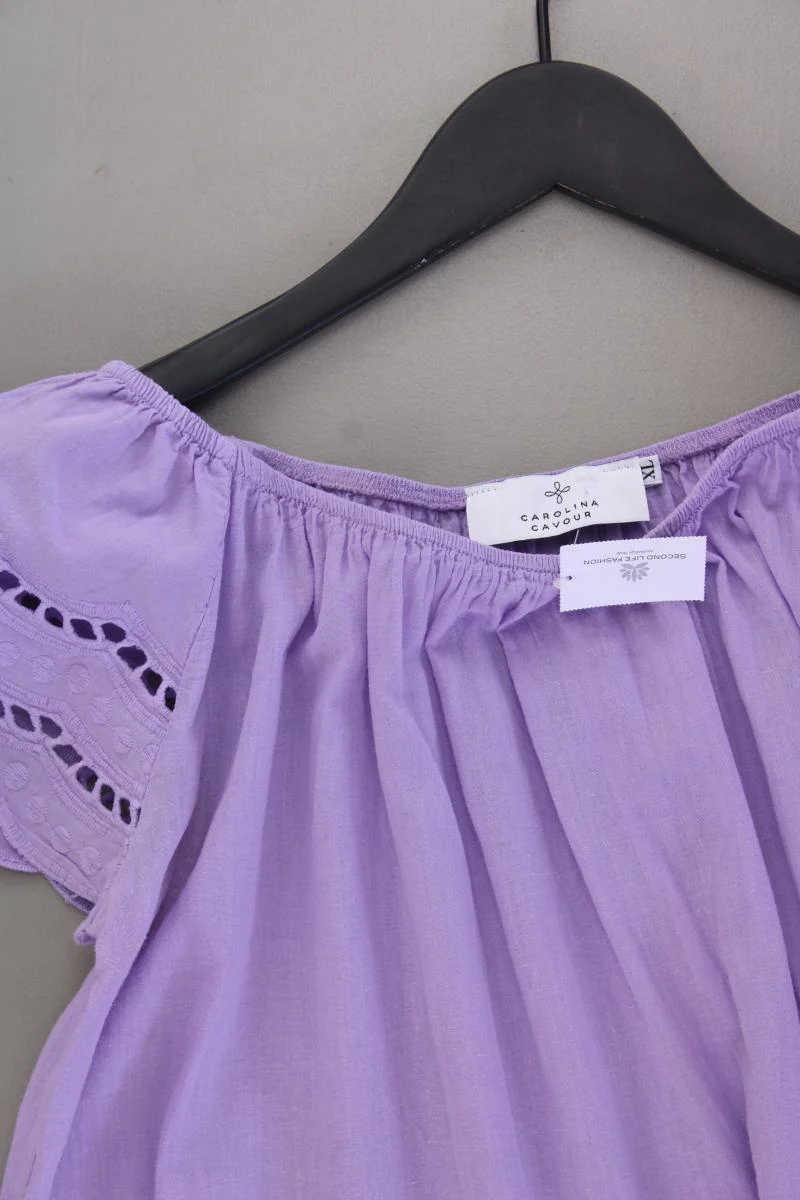 CAROLINA CAVOUR Kurzarmbluse Gr. XL lila aus Baumwolle - Image 2