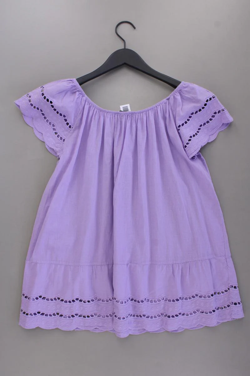 CAROLINA CAVOUR Kurzarmbluse Gr. XL lila aus Baumwolle - Image 4