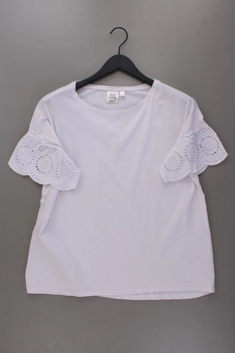 ROCK YOUR CURVES T-Shirt Gr. 44/46 Kurzarm weiß aus Baumwolle