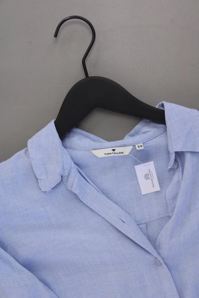 Tom Tailor Langarmbluse Gr. 34 neuwertig blau aus Viskose - Image 2