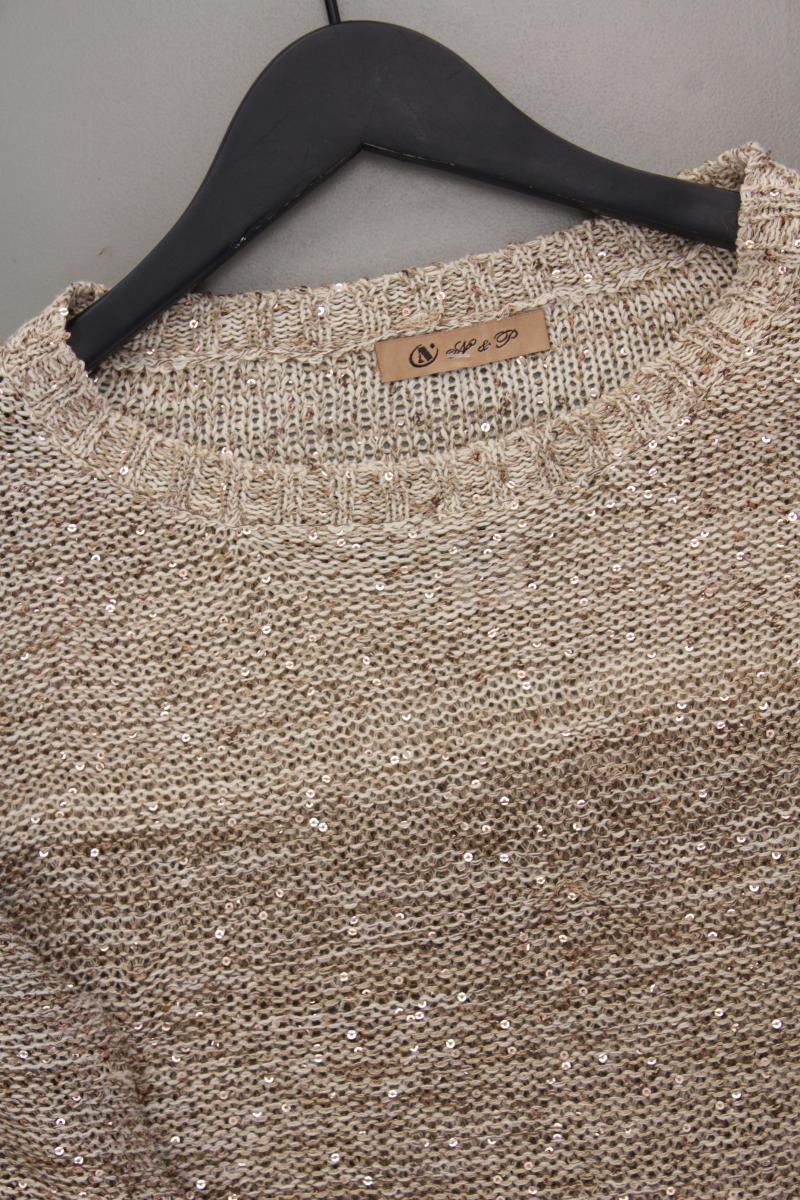 Strickpullover mit Pailletten Gr. M braun aus Polyacryl - Image 2