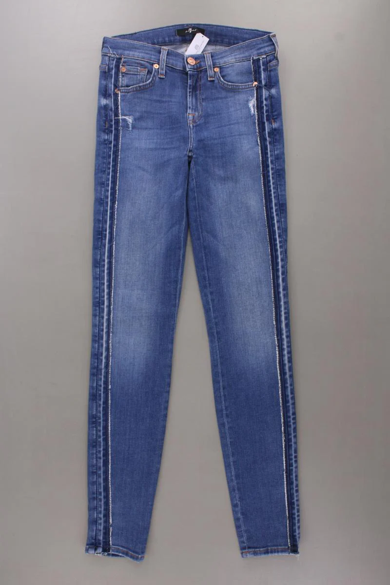 7 For All Mankind Skinny Jeans Gr. W26 blau aus Baumwolle