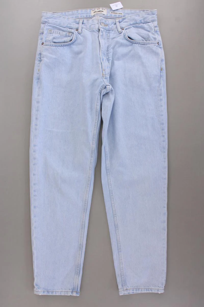 Pull&Bear Straight Jeans Gr. 42 blau aus Baumwolle