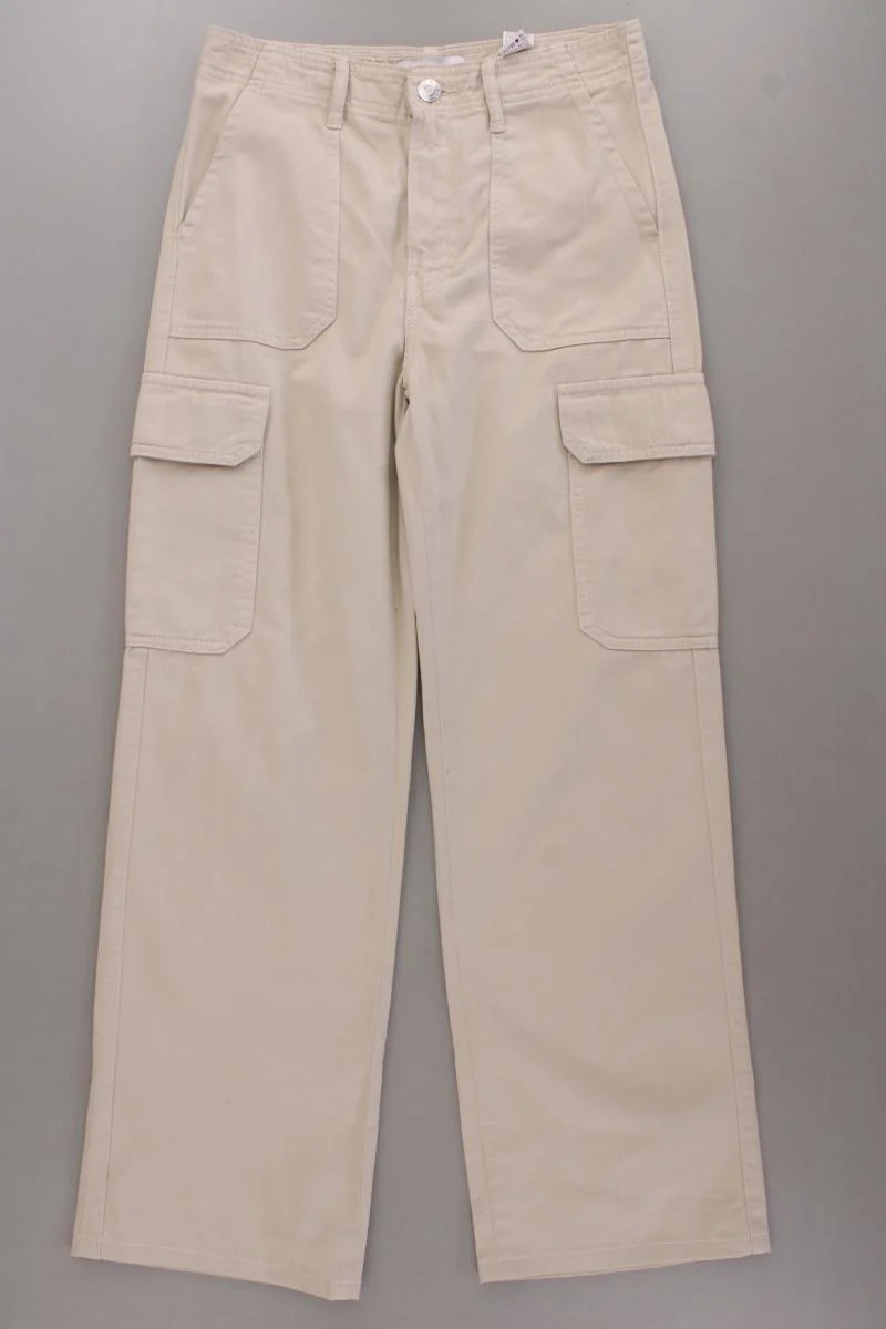 Zara Cargohose Gr. 34 creme aus Baumwolle