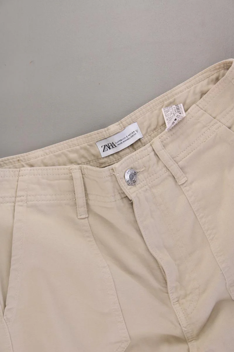 Zara Cargohose Gr. 34 creme aus Baumwolle - Image 2