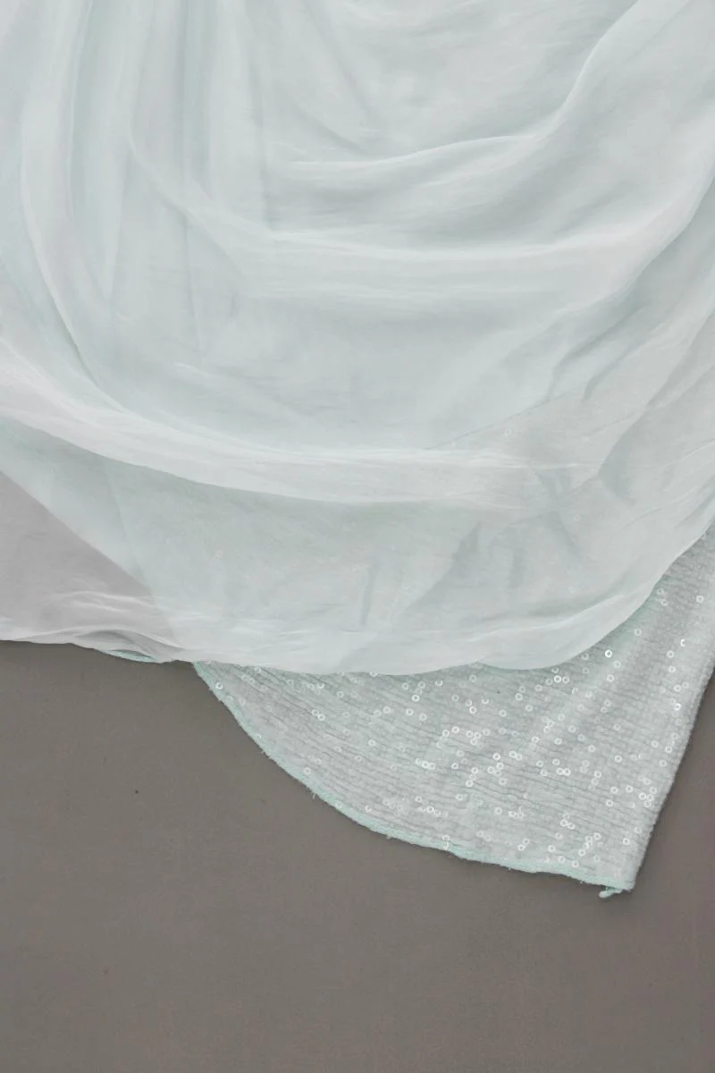 Seidenbluse Gr. 38 Ärmellos blau - Image 2