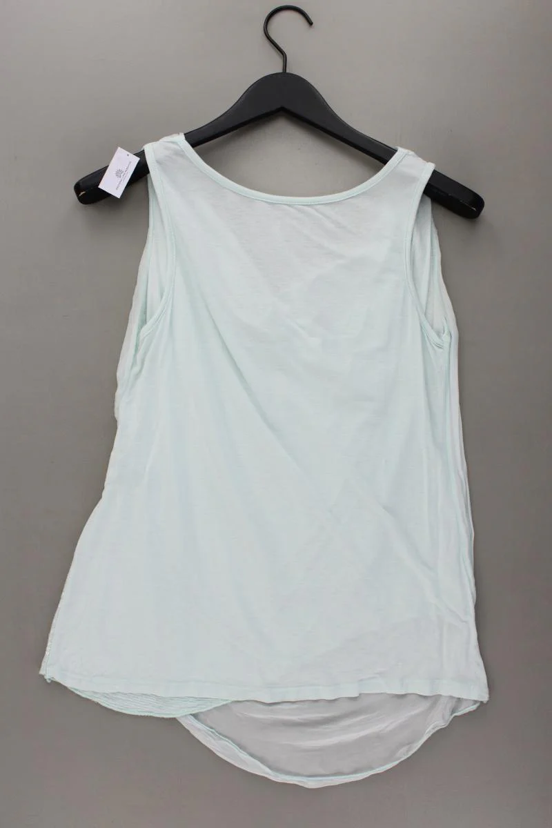 Seidenbluse Gr. 38 Ärmellos blau - Image 4