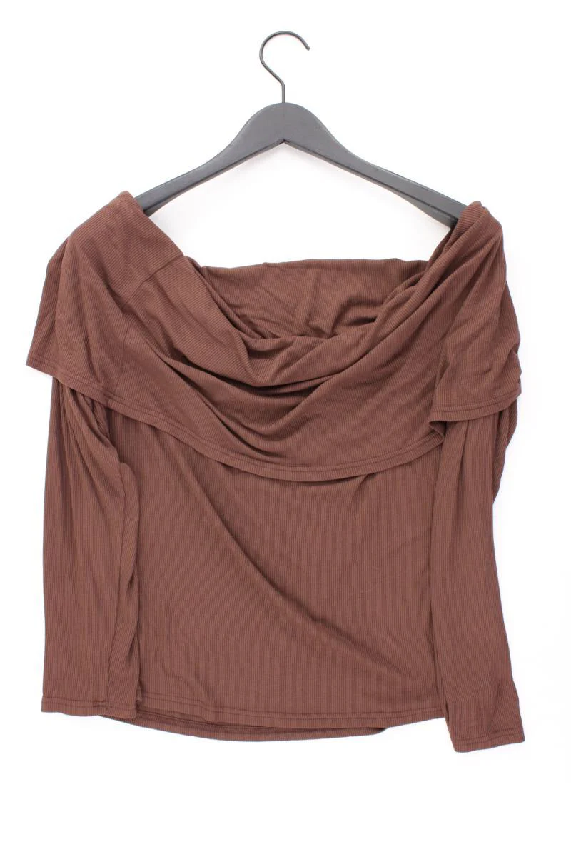 Shein Cropped Shirt Gr. XXL 3/4 Ärmel mit Carmen-Ausschnitt braun aus Viskose - Image 4