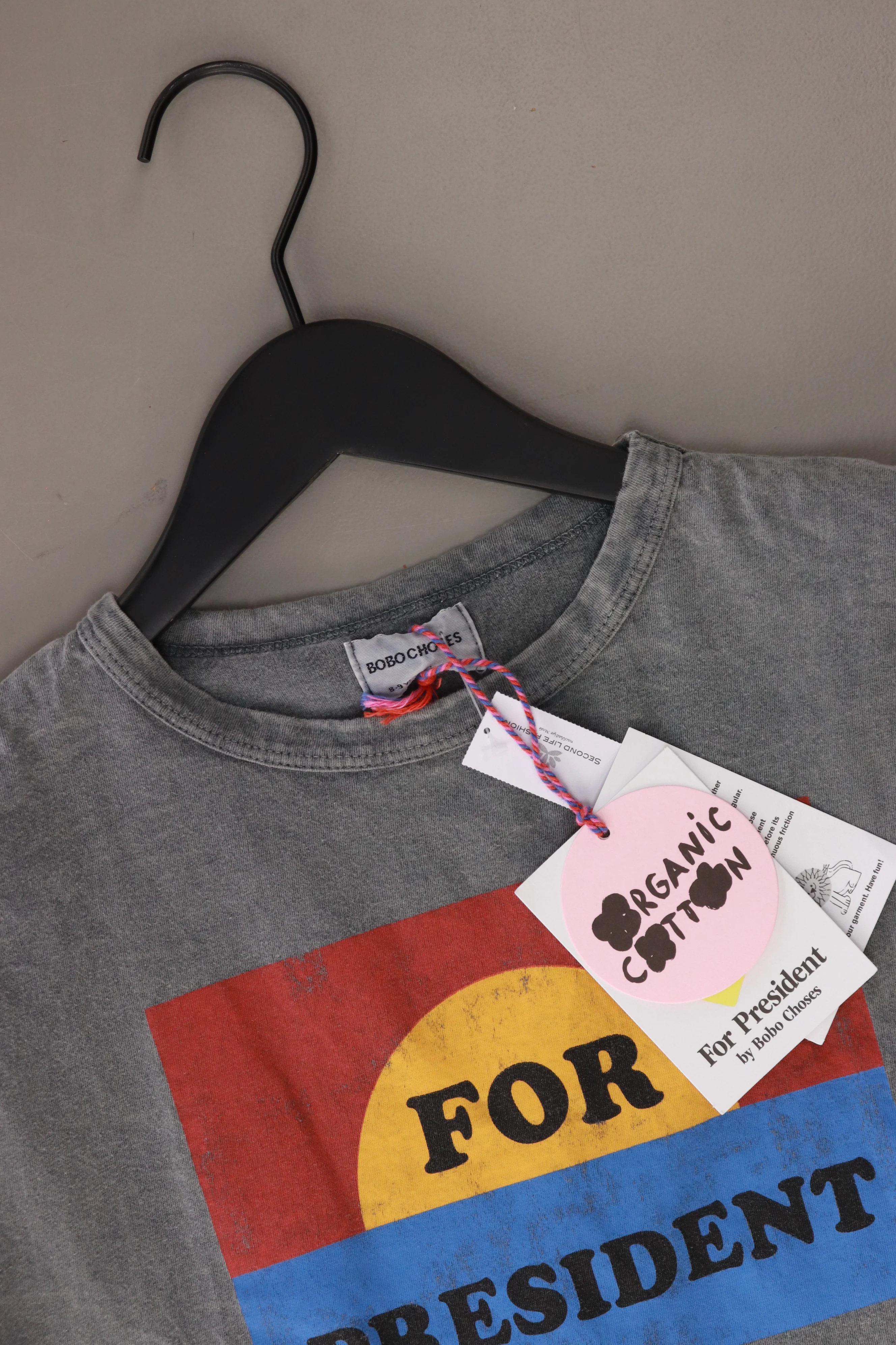 Bobo Choses Kinder Printshirt "for president" grau Größe 8-9 Jahre, 134cm neu mit Etikett - Image 3