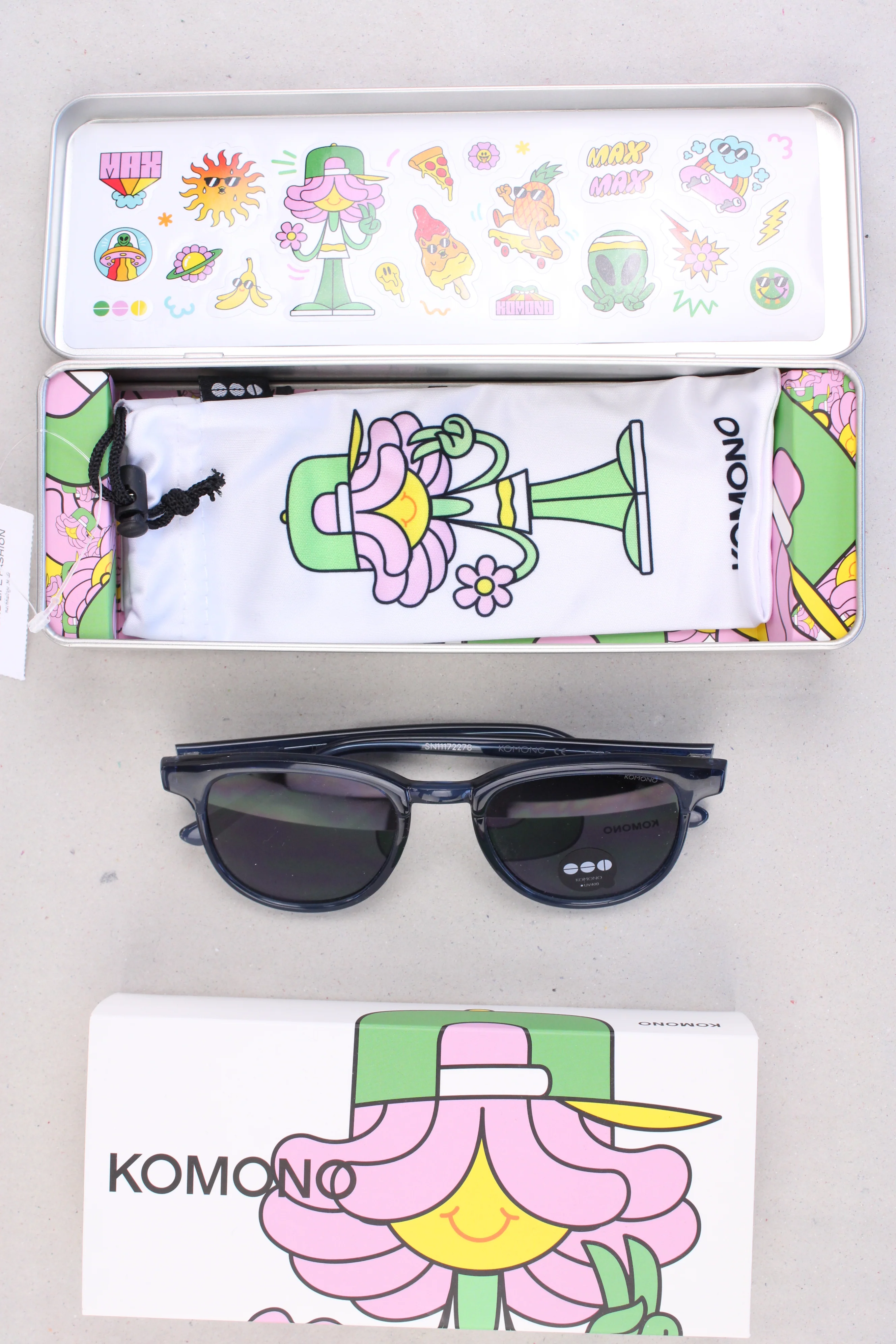 Komono Kinder Sonnenbrille Modell The Francis UV400 blau Größe Onesize neu mit Etikett