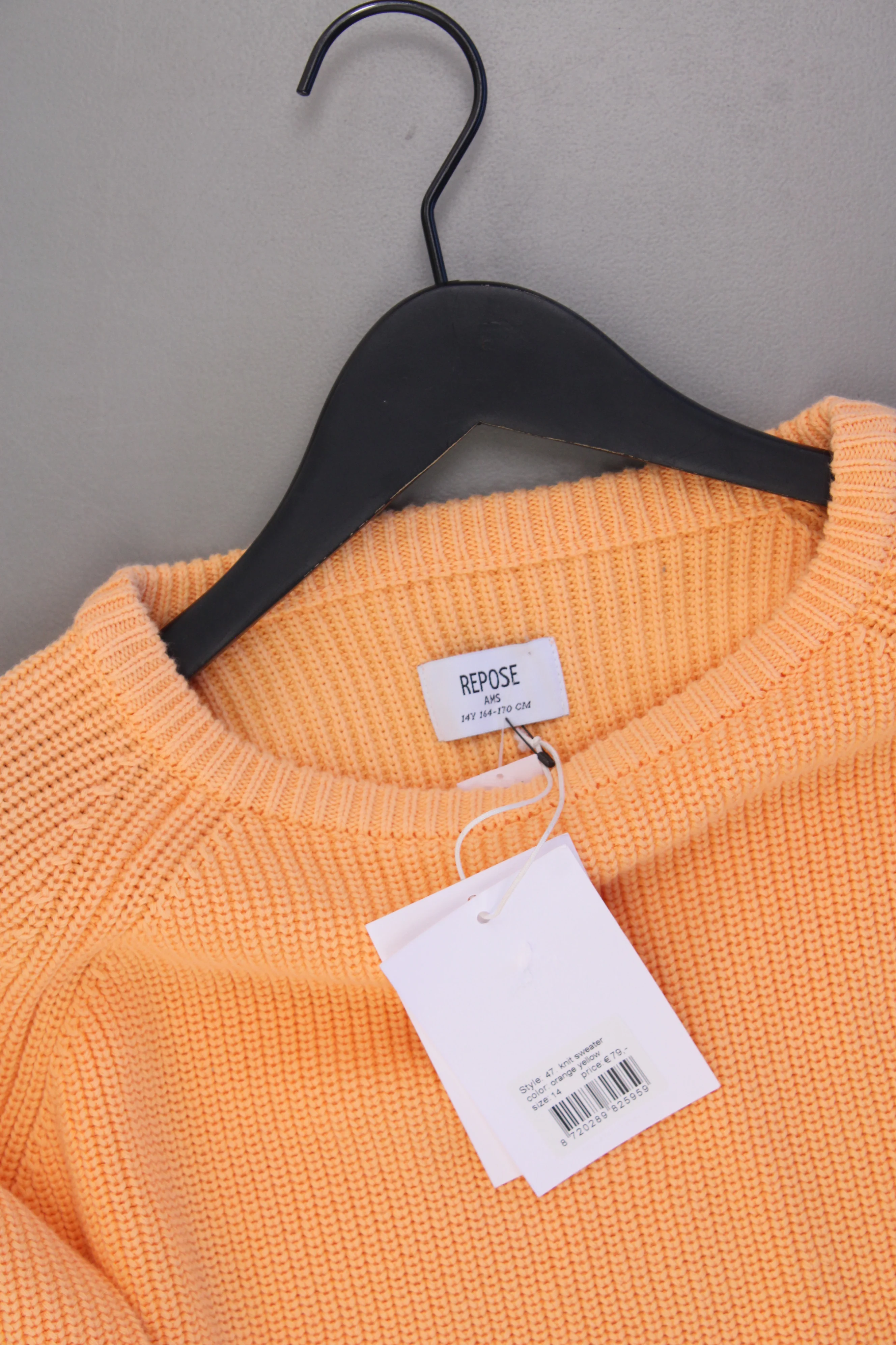 Repose AMS Grobstrickpullover orange Größe 14 Jahre, 164-170cm neu mit Etikett - Image 2