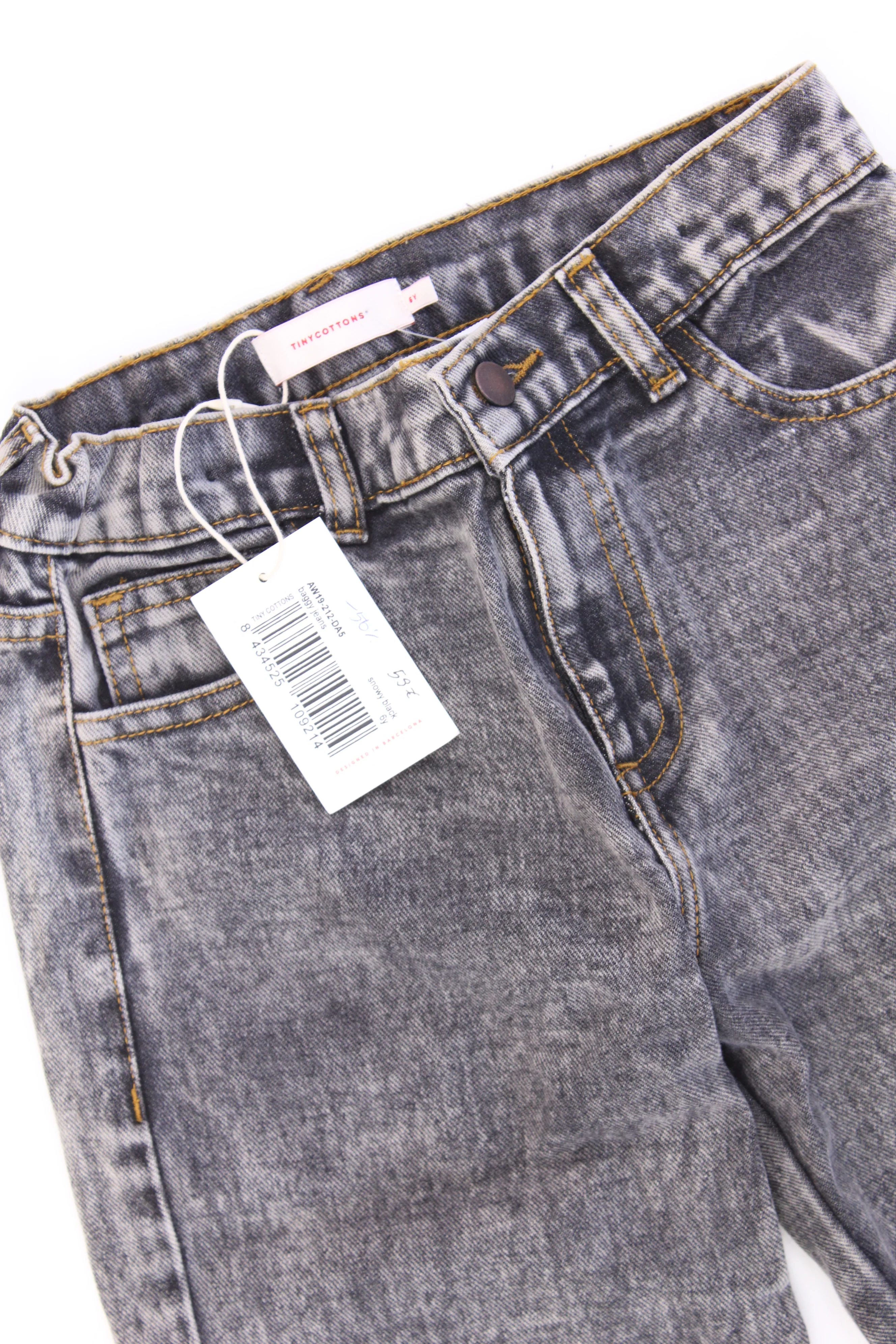 Tiny Cottons Kinder Jeans Baggy Jeans Snowy Black grau Größe 6 Jahre neu mit Etikett - Image 2