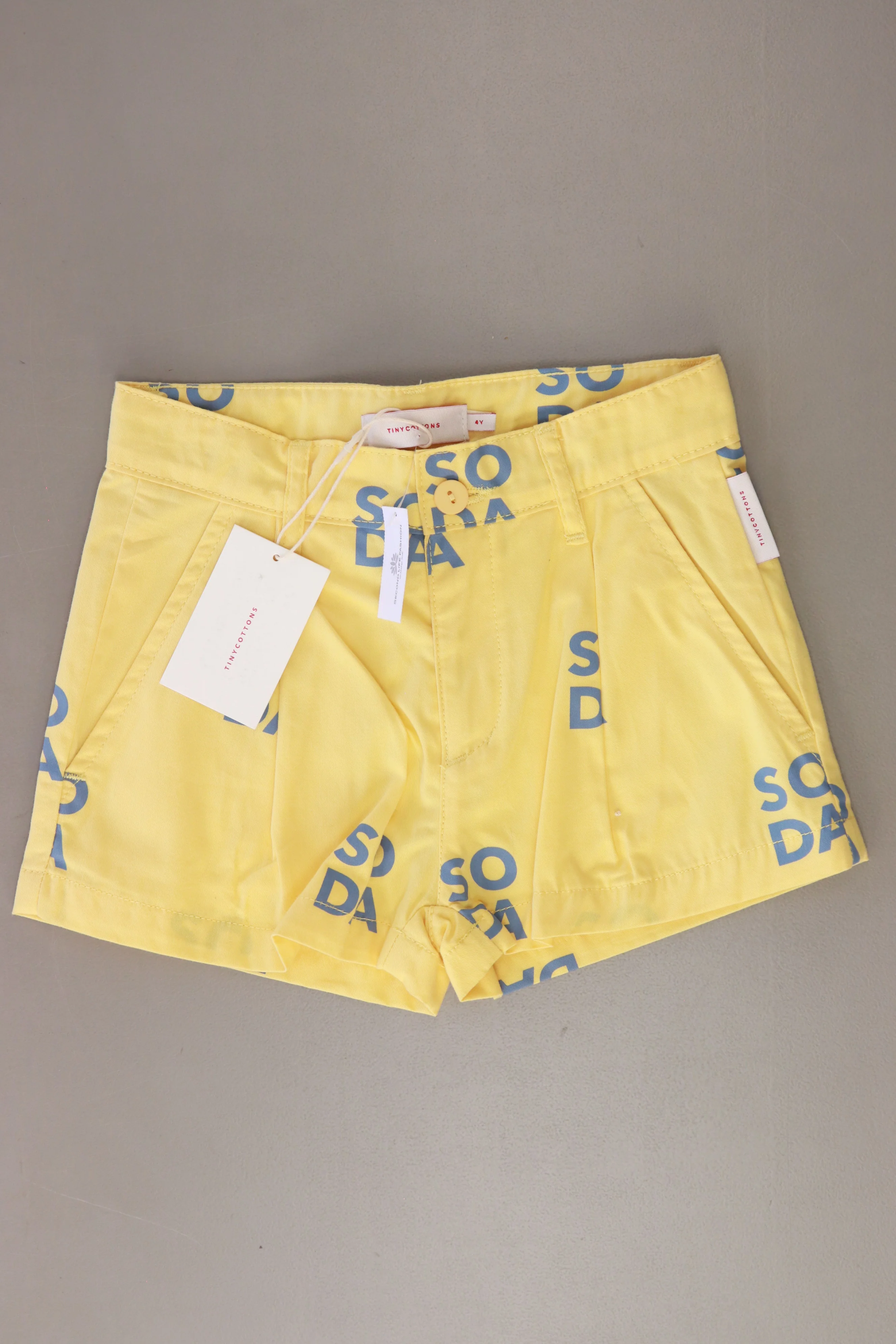 Tiny Cottons Kinder Shorts "soda pleat" gelb Größe 4 Jahre neu mit Etikett