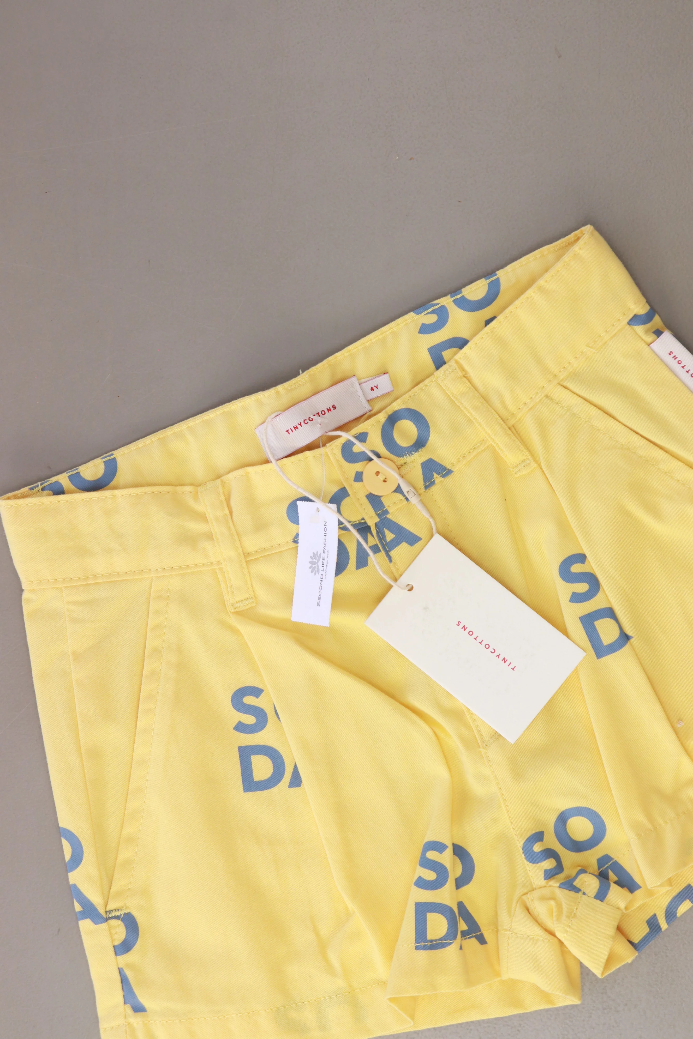 Tiny Cottons Kinder Shorts "soda pleat" gelb Größe 4 Jahre neu mit Etikett - Image 3