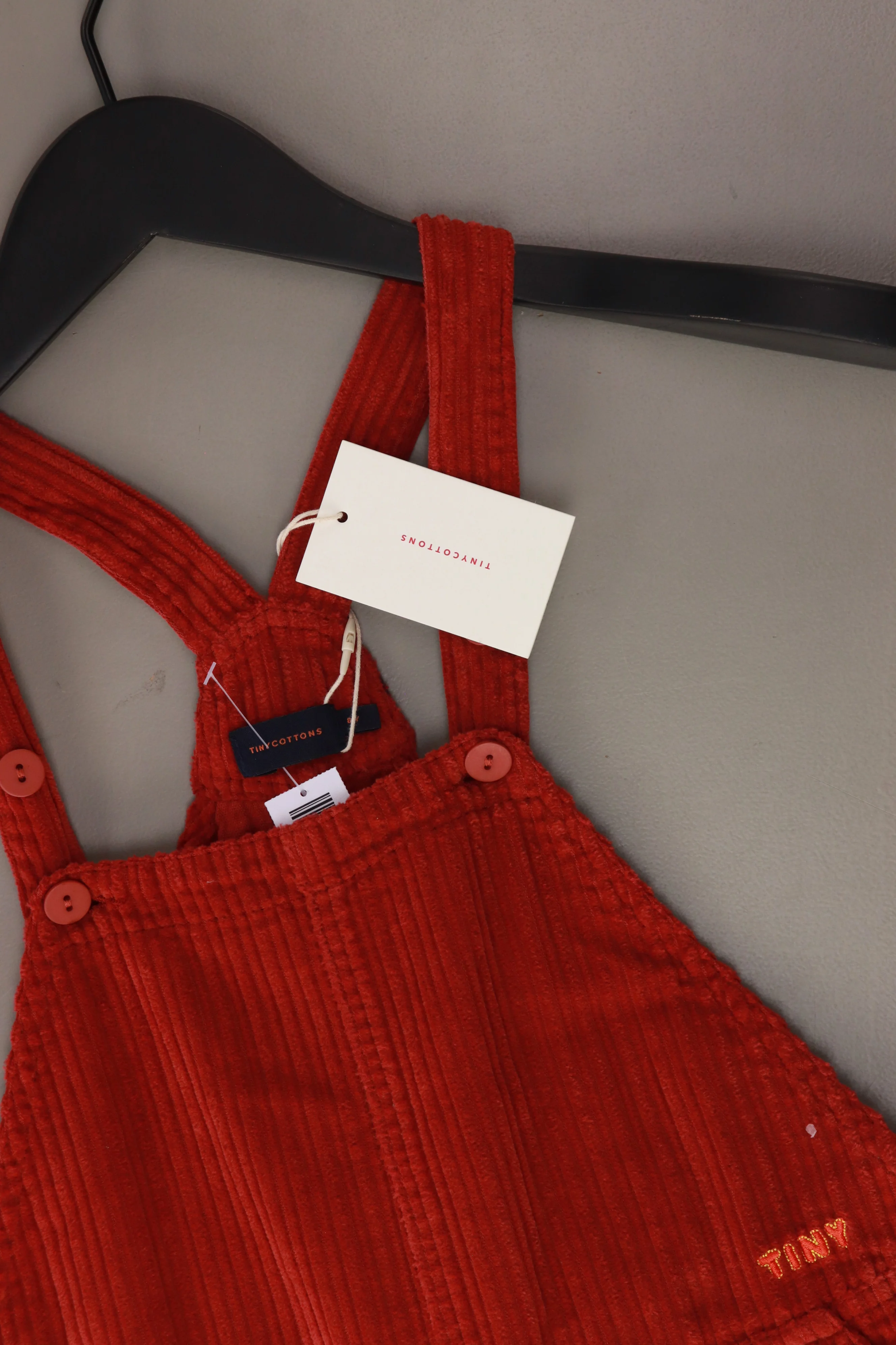 Tinycottons Kinder Latzhose "solid overall" rot Größe 8 Jahre neu mit Etikett - Image 3