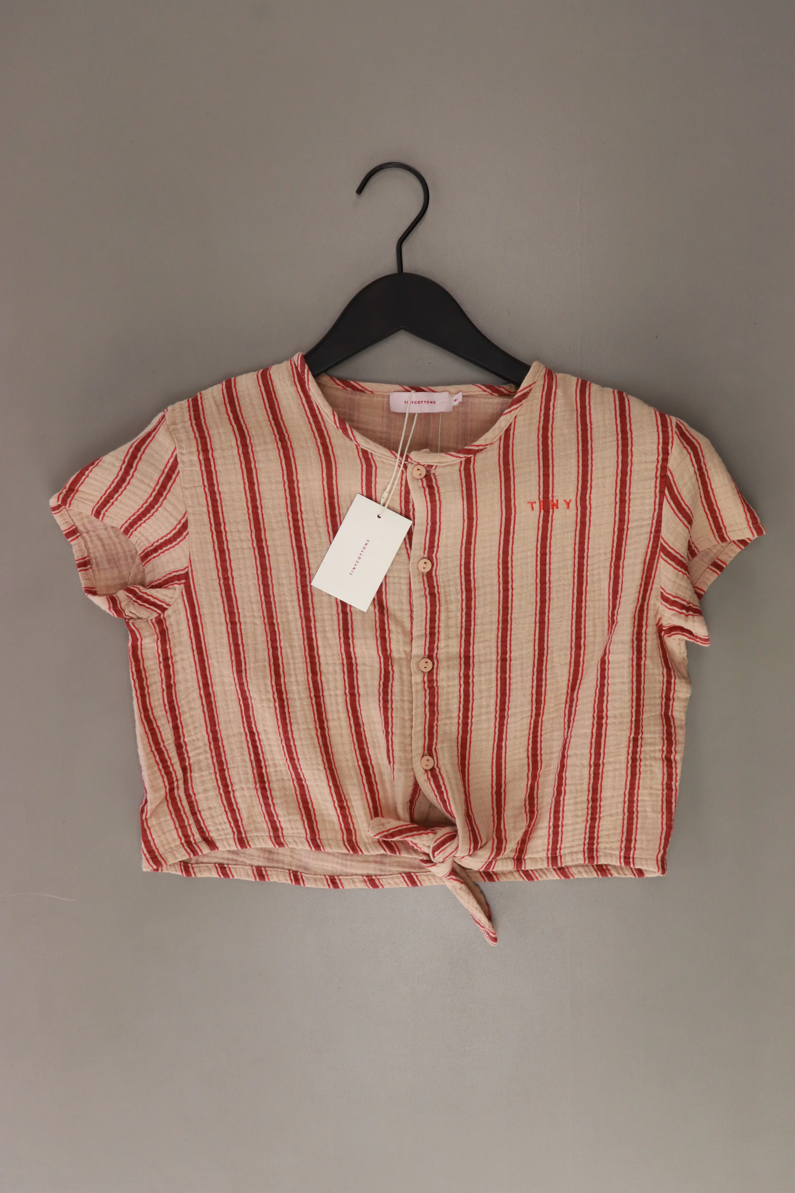 tinycottons Kinder Top "Retro stripes tie front top" rosa Größe 10 Jahre neu mit Etikett
