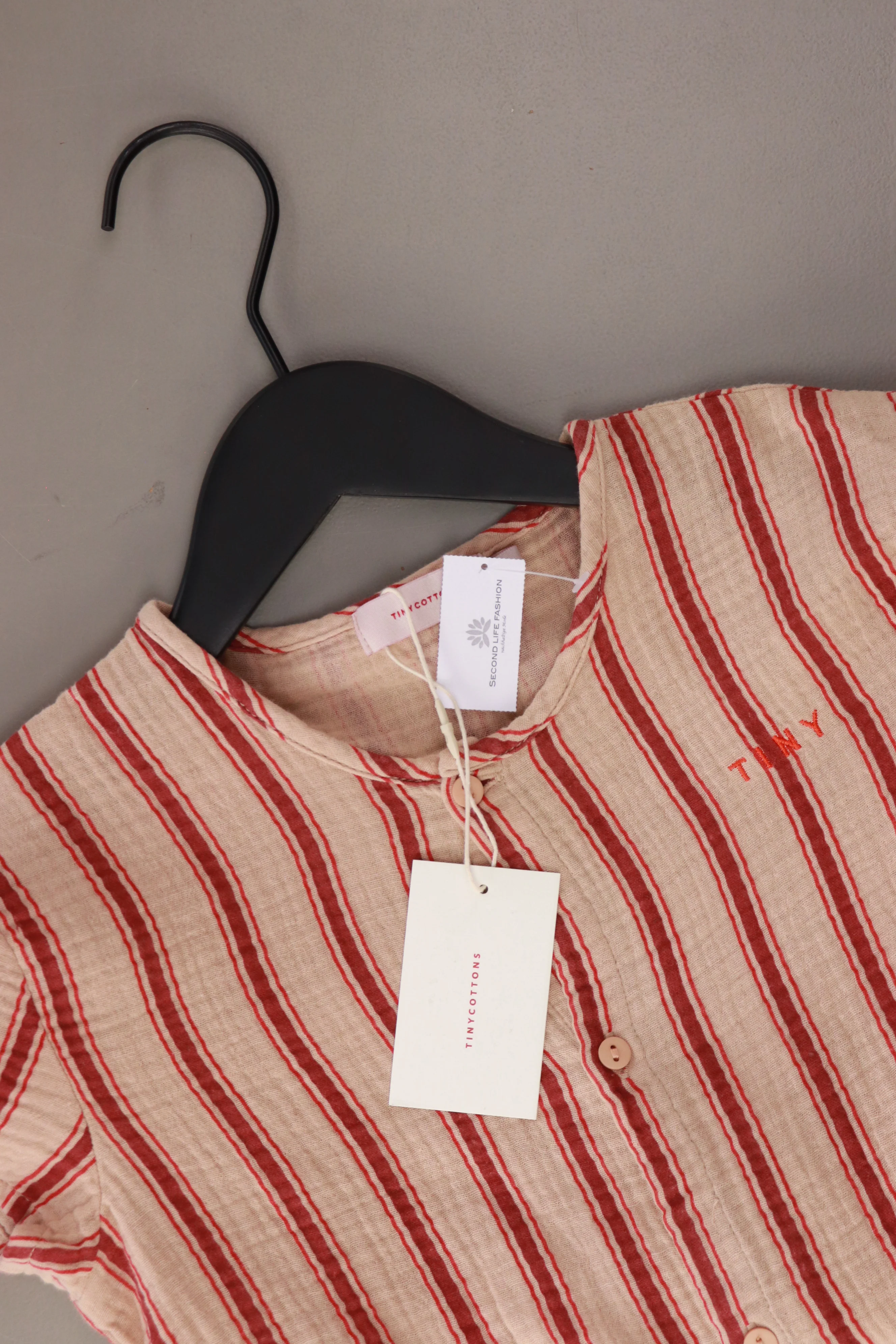 tinycottons Kinder Top "Retro stripes tie front top" rosa Größe 6 Jahre neuwertig - Image 3